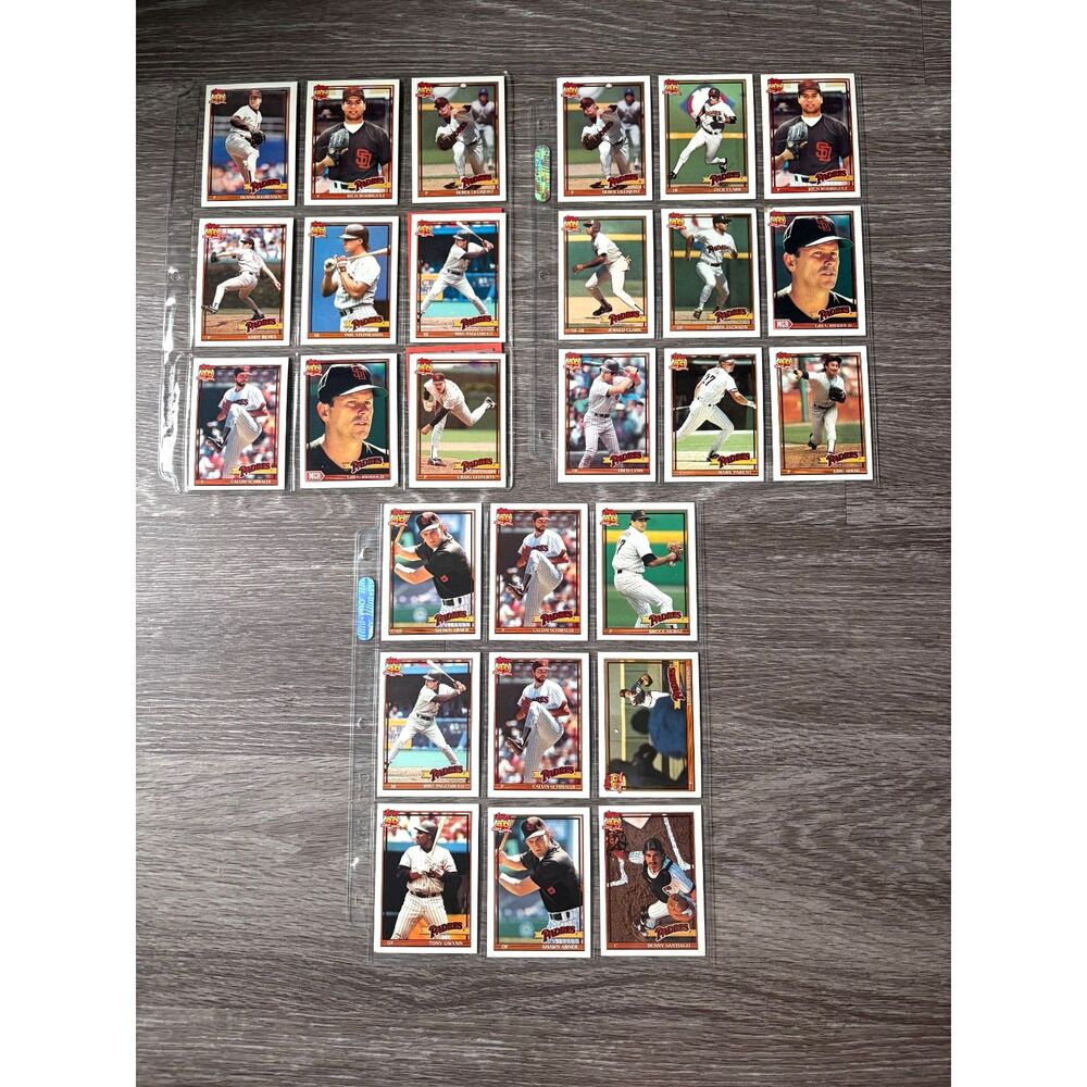 1991 Topps San Diego Padres Team Lot Tony Gwynn Vintage MLB Baseball Cards